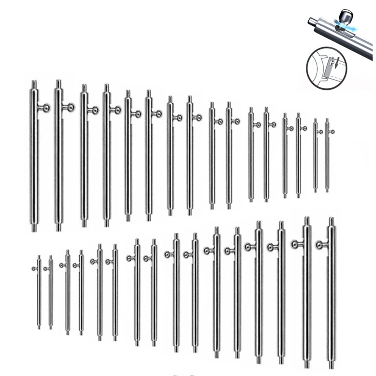 Spring Bar Tool Set - 22MM 20MM 10PCS 1.8mm Diameter Watch
