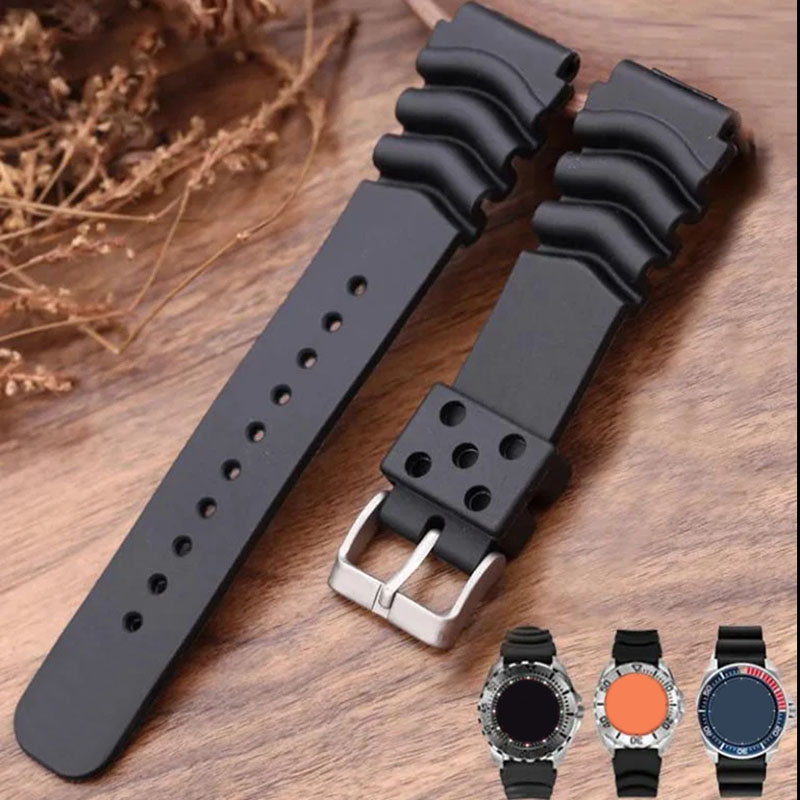 Rubber Strap Diver - Diving Resin Watch Band for Seiko