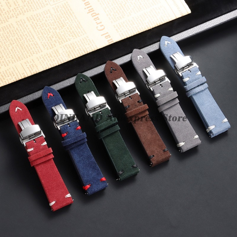 Suede Strap Watch - 18mm 20mm 22mm Quick Release Soft