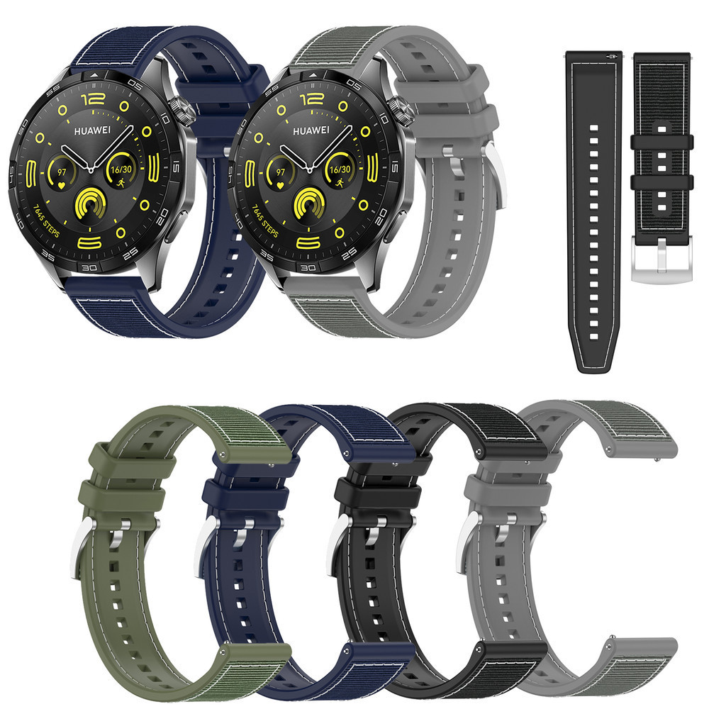 Silicone Watch Band 22Mm - 22mm Woven Nylon+Silicone Strap For Huawei