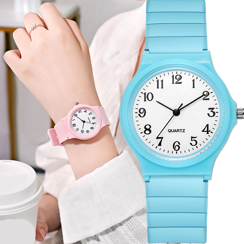 Silicone Band Women - Fashion Girls Watch Simple Exam Quartz