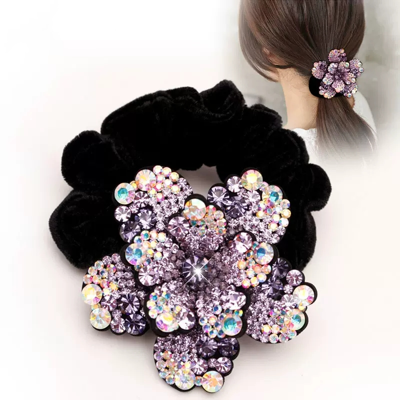 Women Rhinestone Scrunchies Ve - огляд і ціна Silicone Band Women