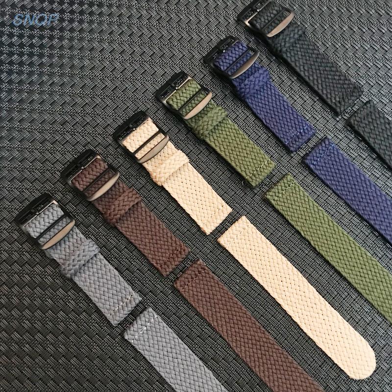20mm 22mm Black Navy solid col - огляд і ціна Perlon Strap Woven