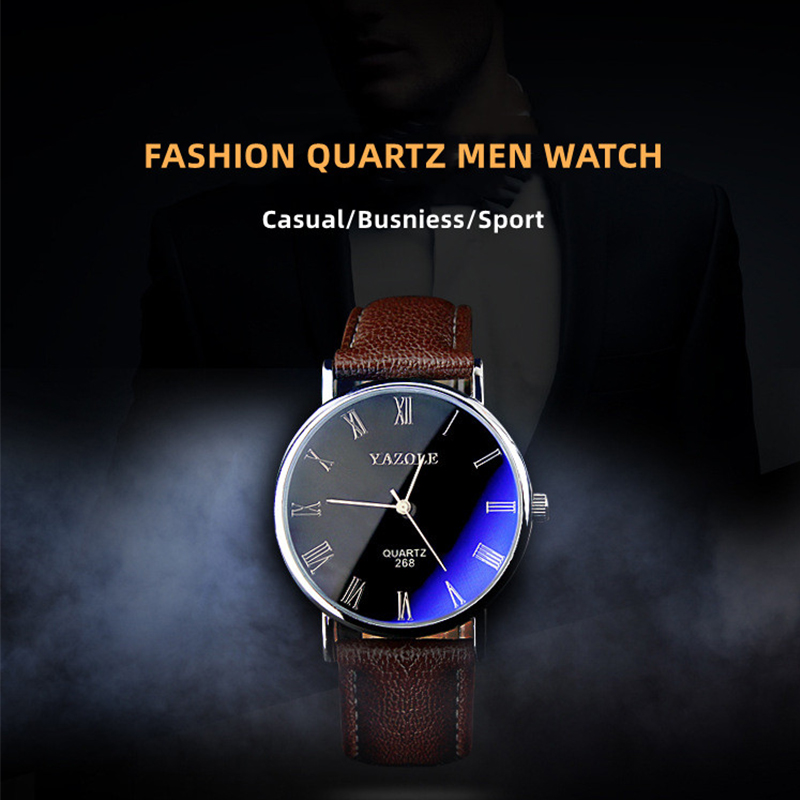 YAZOLE Minimalist Quartz Watch - огляд і ціна Leather Watch Band Men