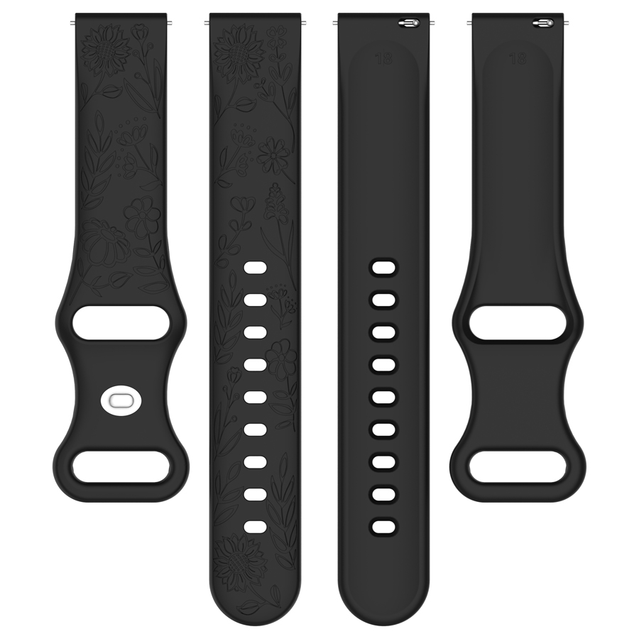 20 22mm 3D Flowers Silicone St - огляд і ціна Silicone Watch Band 22Mm