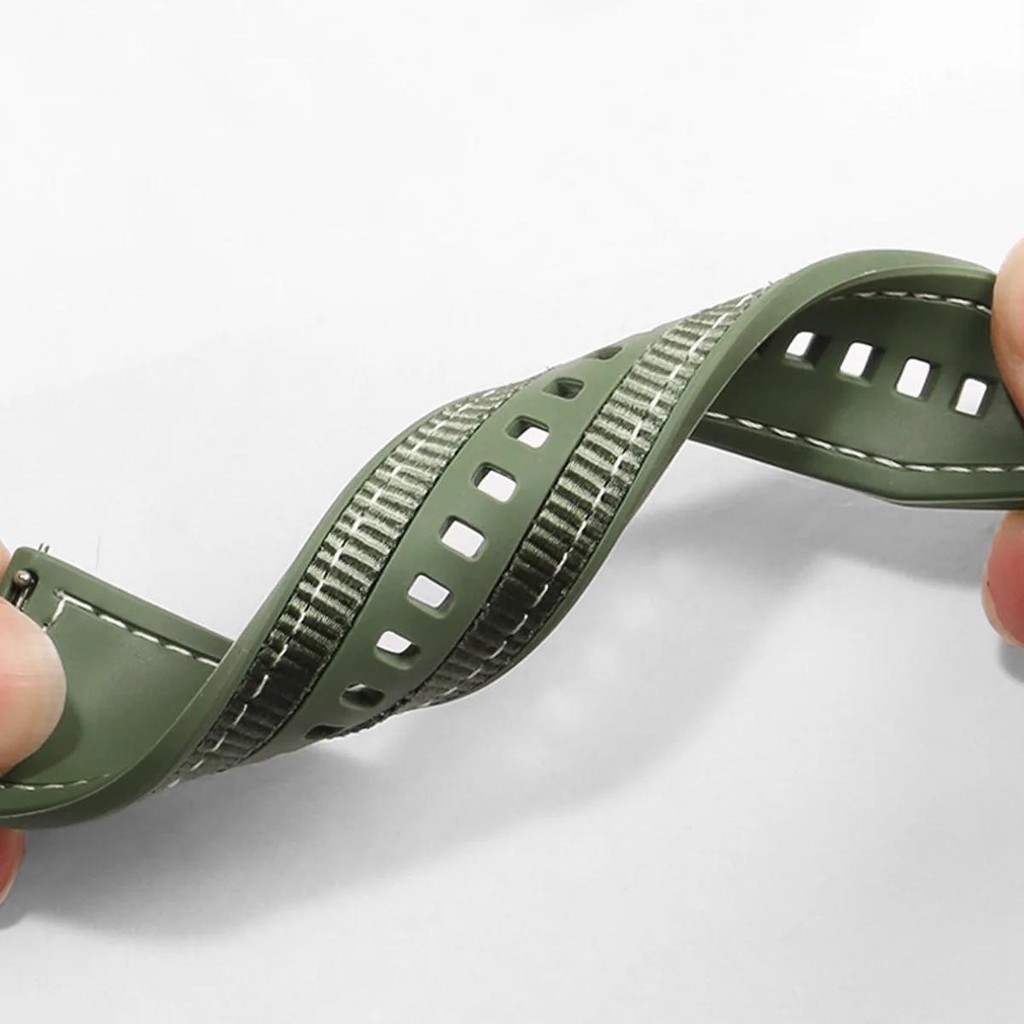 22mm Woven Nylon+Silicone Stra - огляд і ціна Silicone Watch Band 22Mm