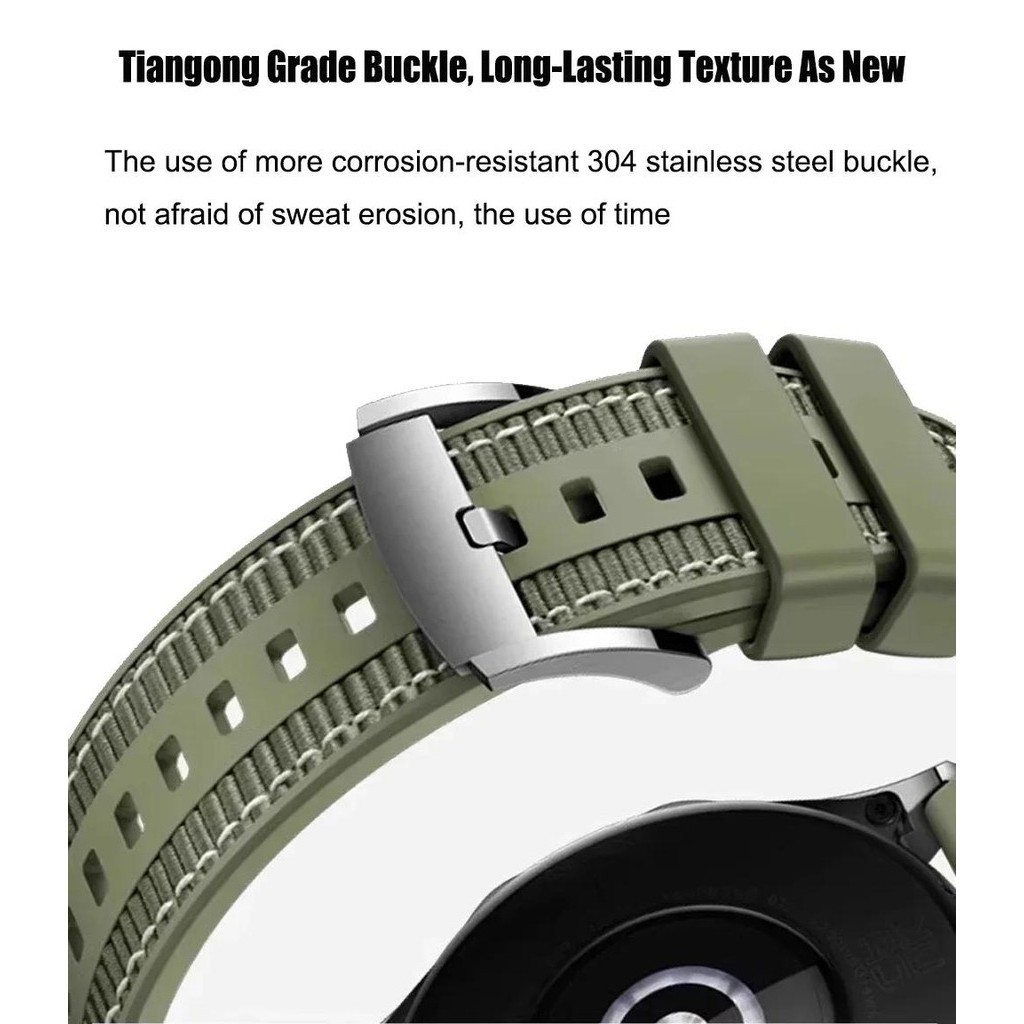 22mm Woven Nylon+Silicone Stra - огляд і ціна Silicone Watch Band 22Mm