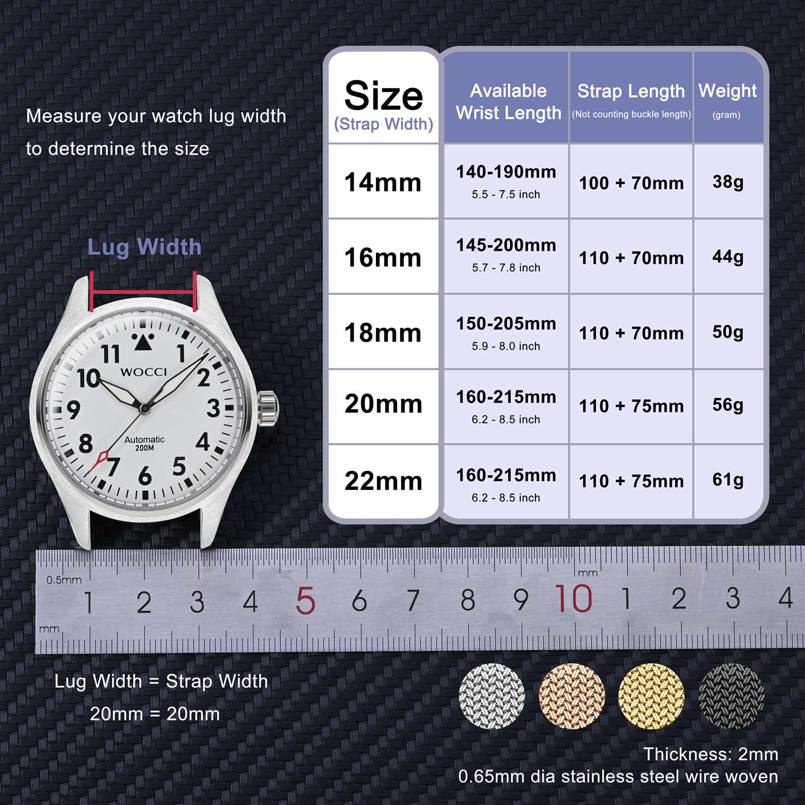 WOCCI Elite Metal Watch Band,  - огляд і ціна Mesh Strap Metal