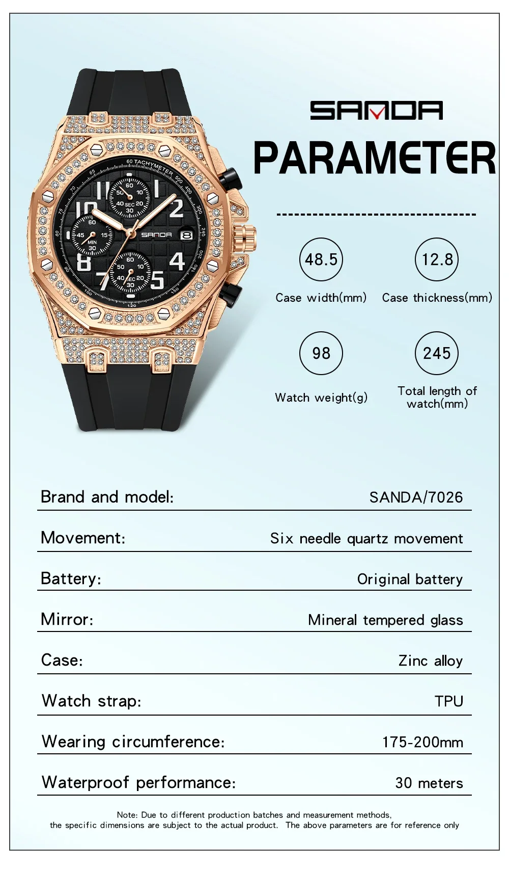 SANDA 7026 Men's Quartz Watch  - огляд і ціна Tropic Strap Vintage