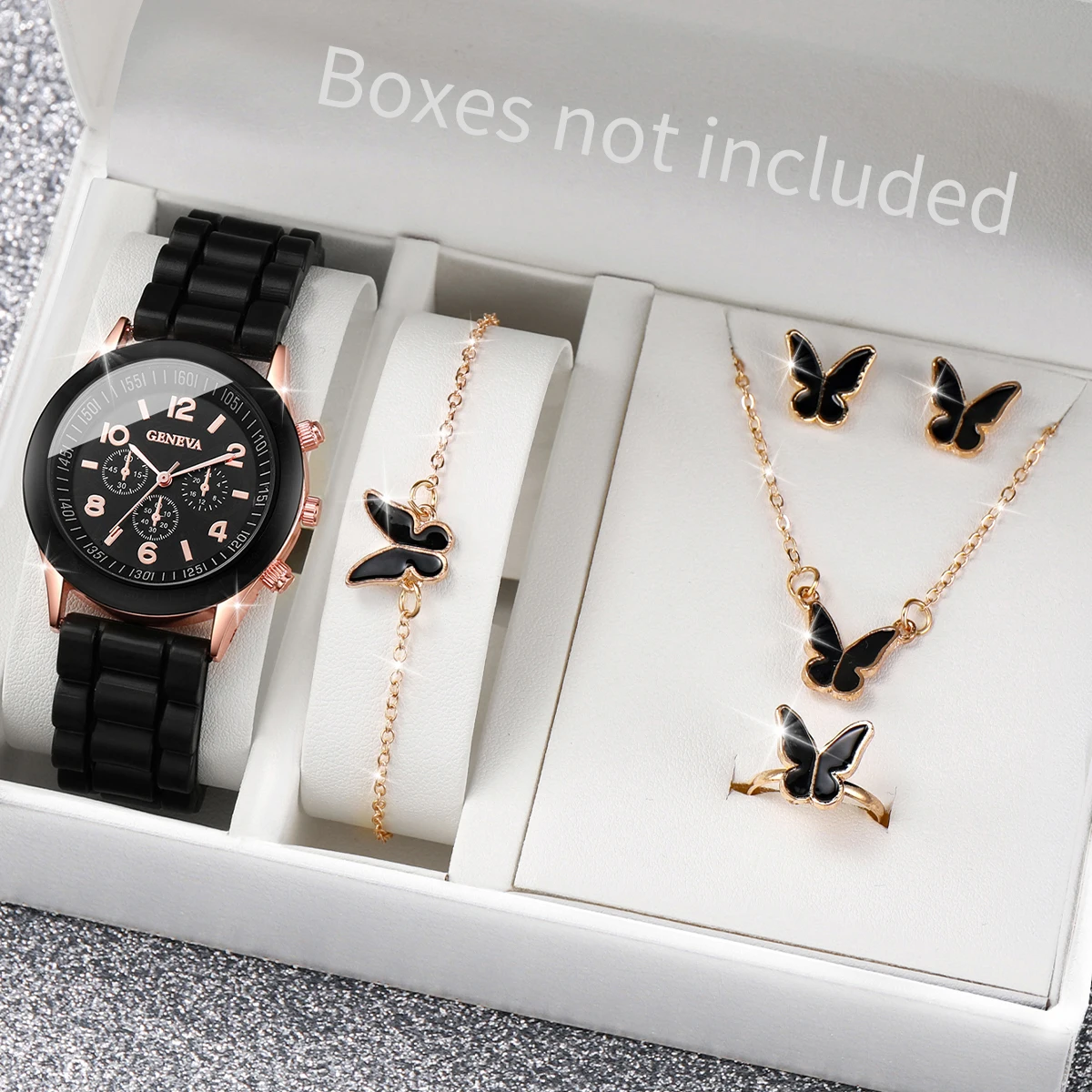 5/6PCS Fashion Women Watches C - огляд і ціна Silicone Band Women