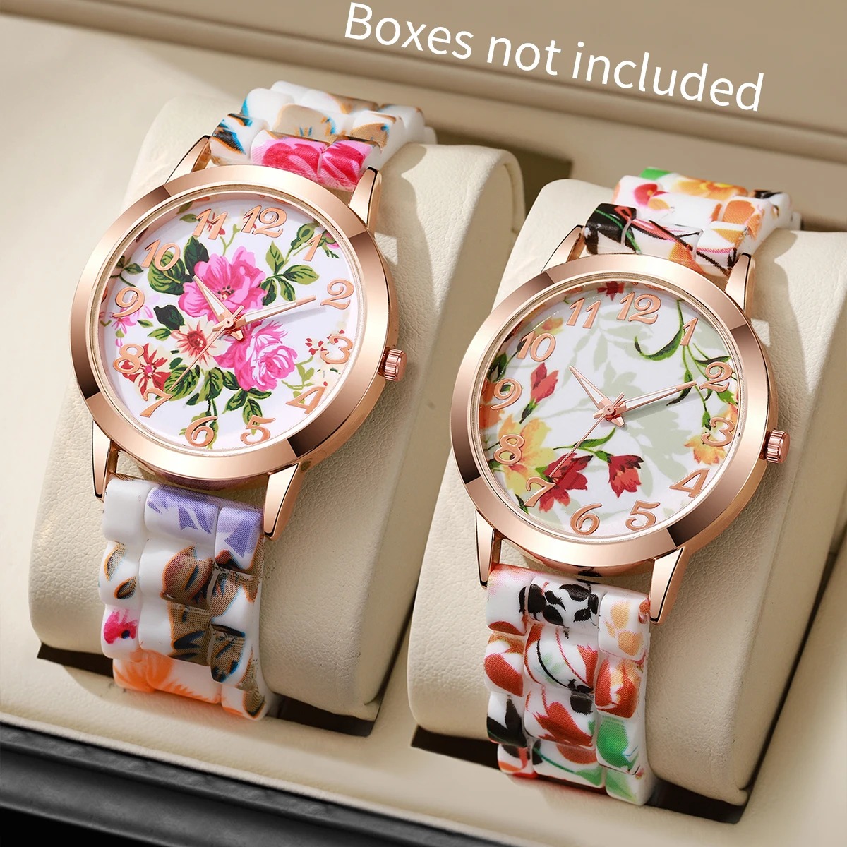 2PCS Fashion Flower Printed Wo - огляд і ціна Silicone Band Women