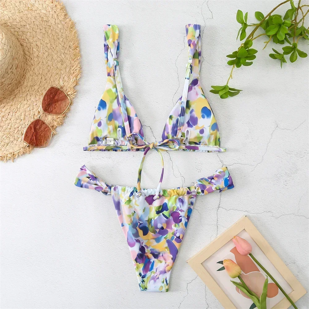 Vintage Print Bikini Thong Str - огляд і ціна Tropic Strap Vintage